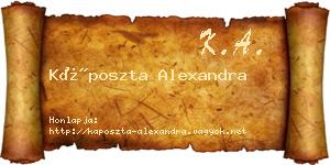 Káposzta Alexandra névjegykártya