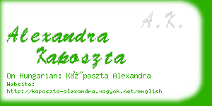 alexandra kaposzta business card